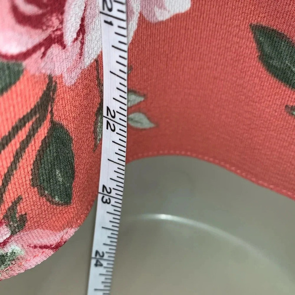 Bobeau orange floral on/off shoulder top size M - Picture 3 of 6